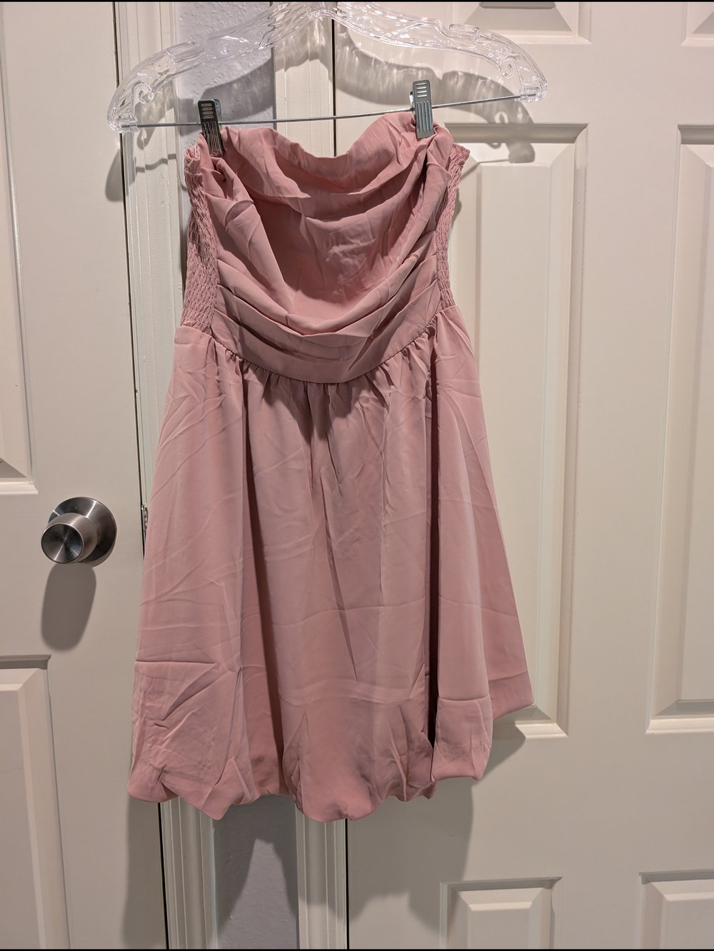 Strapless Pink Chiffon Cocktail Dress